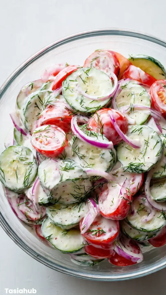 Creamy Cucumber Tomato Salad recipe