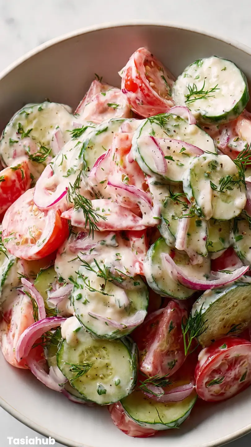Creamy Cucumber Tomato Salad