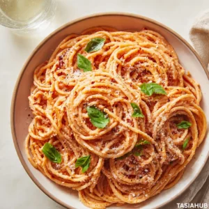 Creamy red sauce pasta