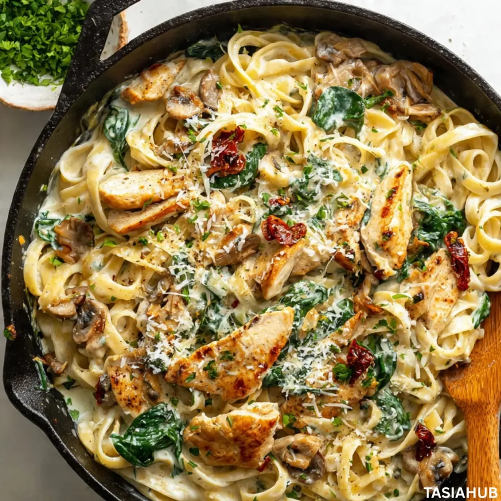 Creamy Tuscan Chicken Pasta recipe