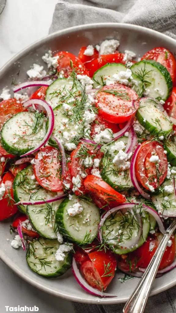 Cucumber Tomato Dill Salad bowl