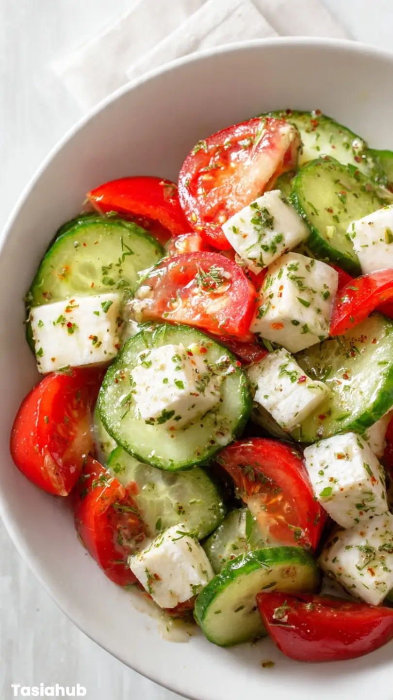 Cucumber Tomato Mozzarella Salad recipe