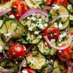 Cucumber tomato feta salad
