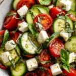 Cucumber tomato mozzarella salad