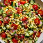 Corn tomato cucumber salad