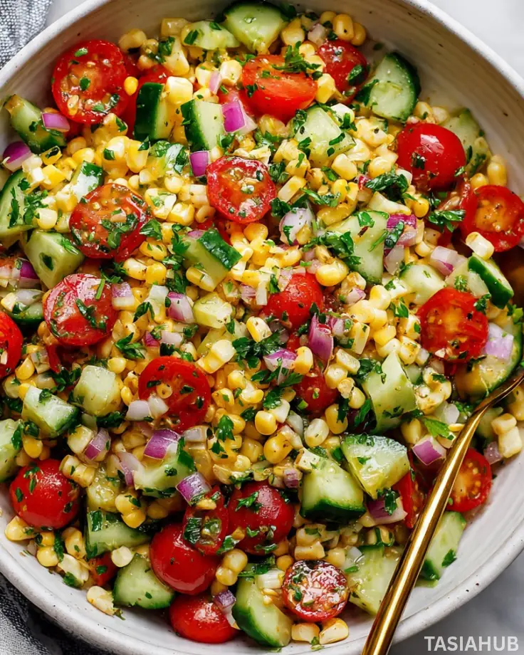 Corn tomato cucumber salad