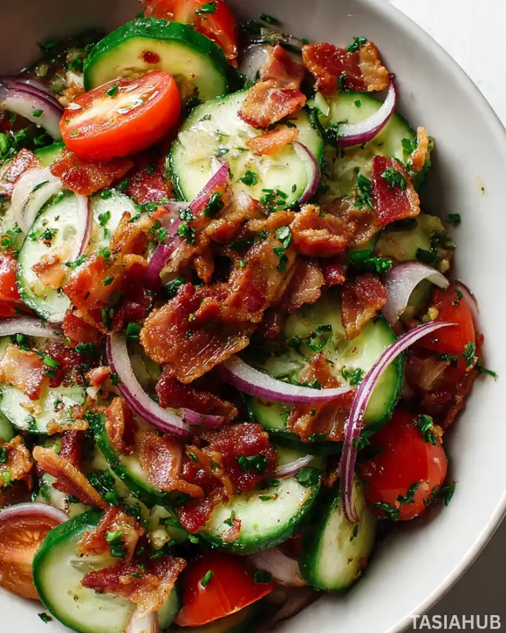 Bacon cucumber tomato salad