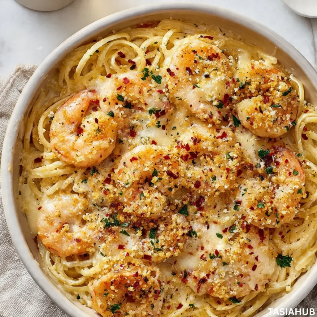 Shrimp Scampi Pasta Bake recipe