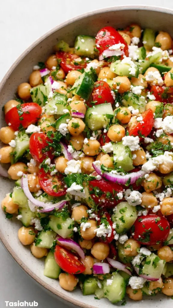 Tomato Cucumber Chickpea Salad recipe