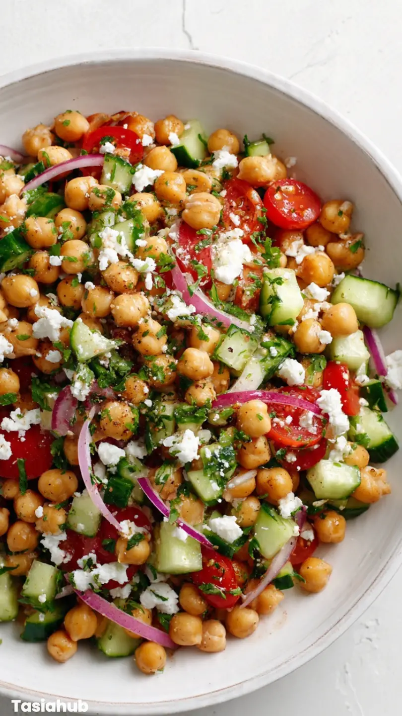 Tomato Cucumber Chickpea Salad