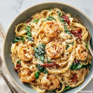 Tuscan shrimp pasta