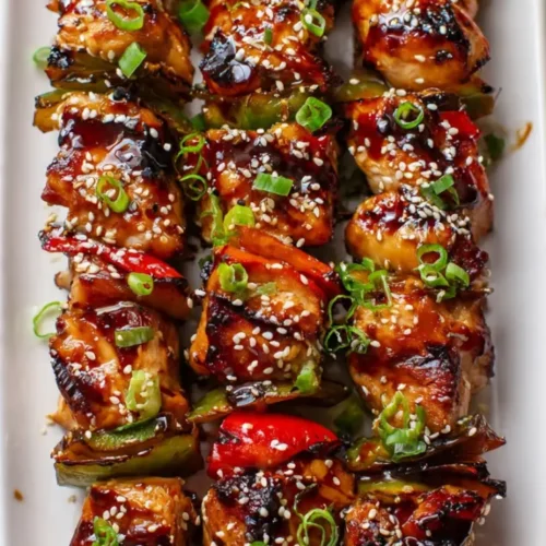 Grilled teriyaki chicken skewers