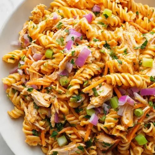 Buffalo chicken pasta salad