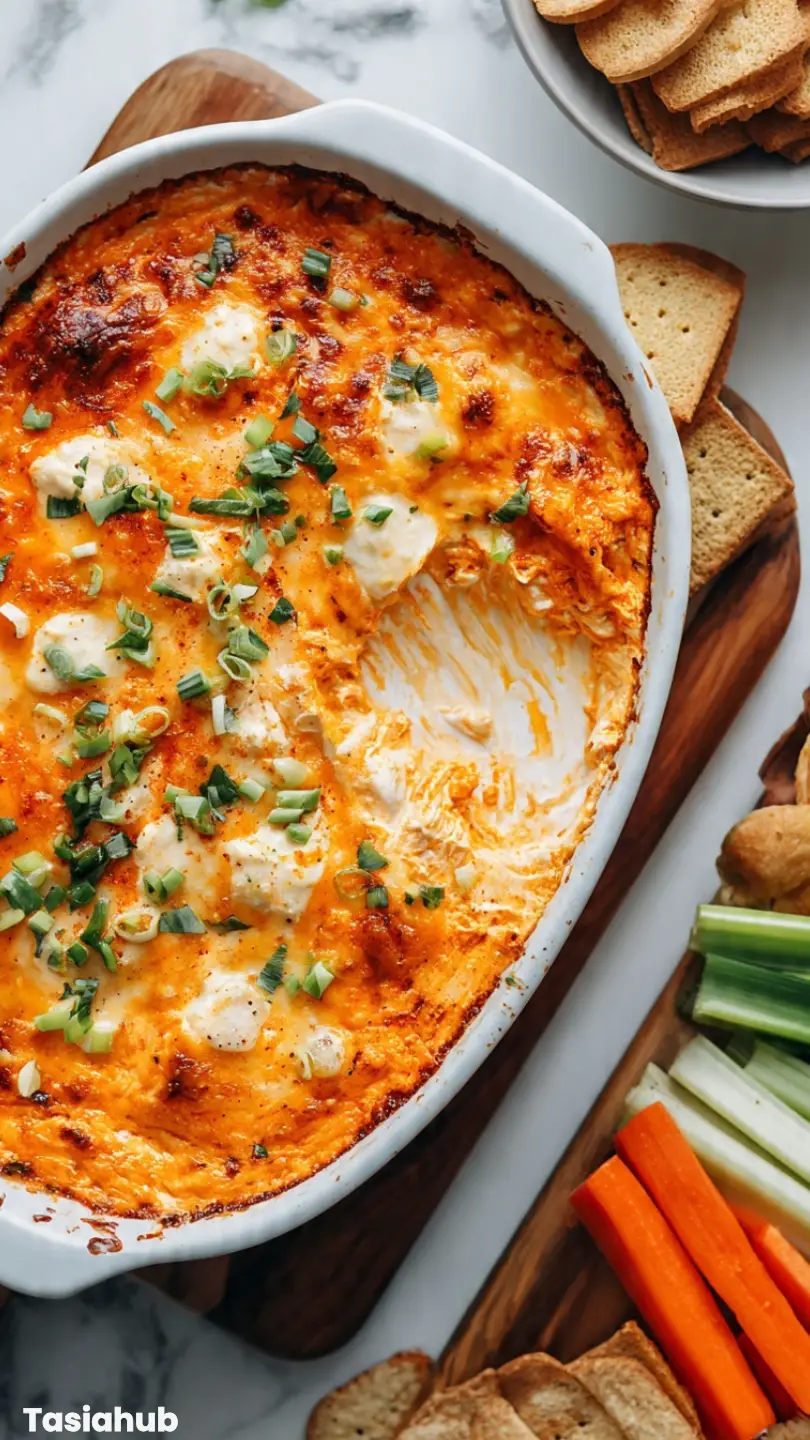 Cottage Cheese Buffalo Chicken Dip dish