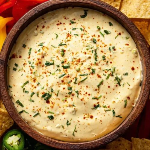 Cottage Cheese Queso Dip served