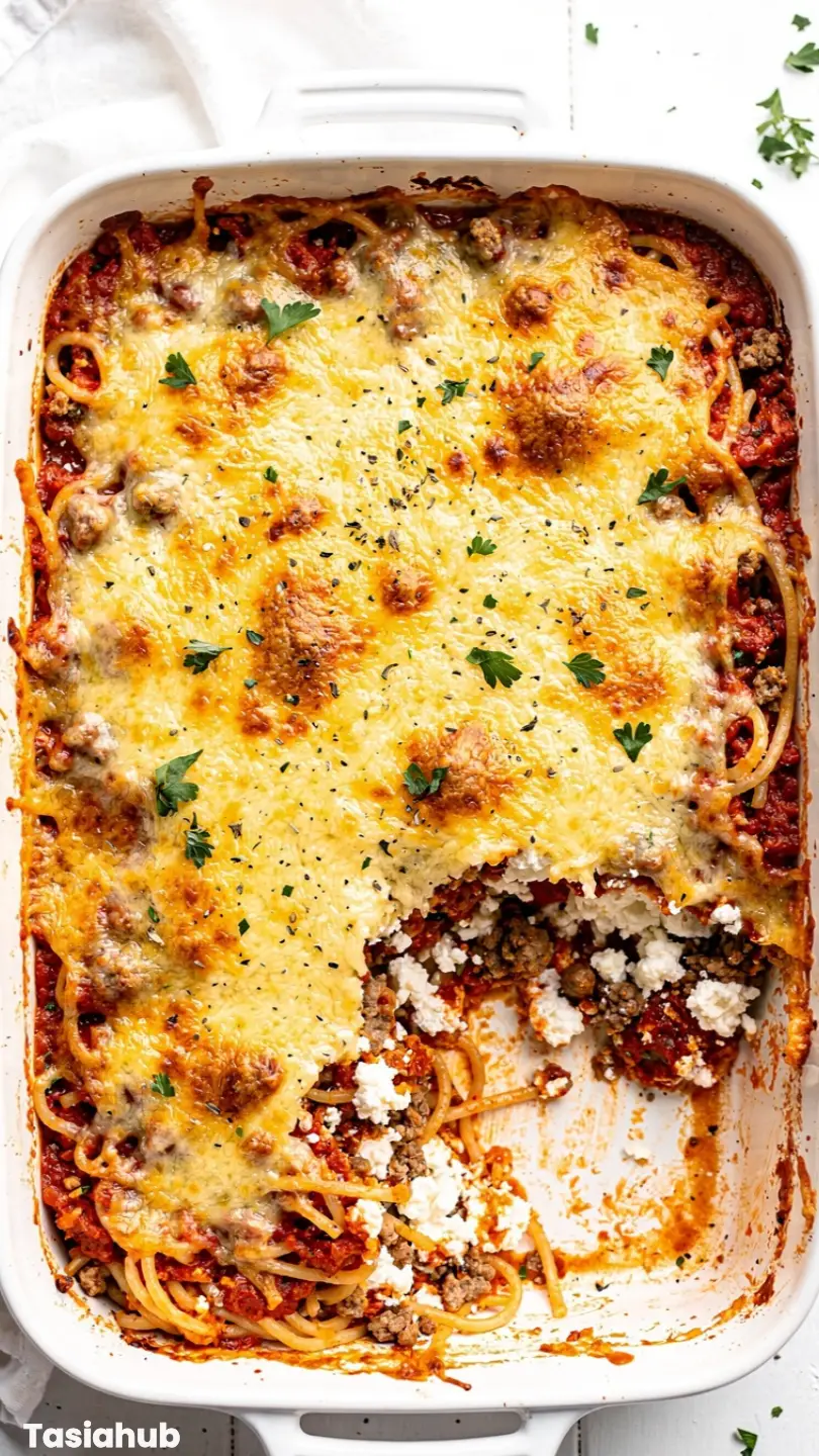 Baked Spaghetti With Cottage Cheese recipe