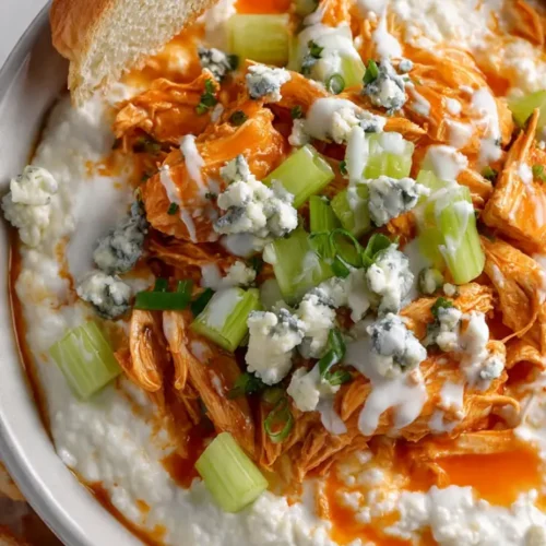 Buffalo Chicken Cottage Cheese Bowl dish