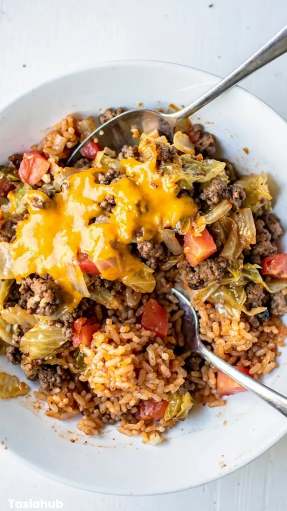 Cabbage Rice Ground Beef Casserole recipe