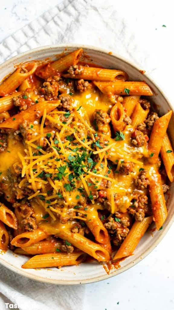 Creamy Rotel Pasta With Ground Beef recipe