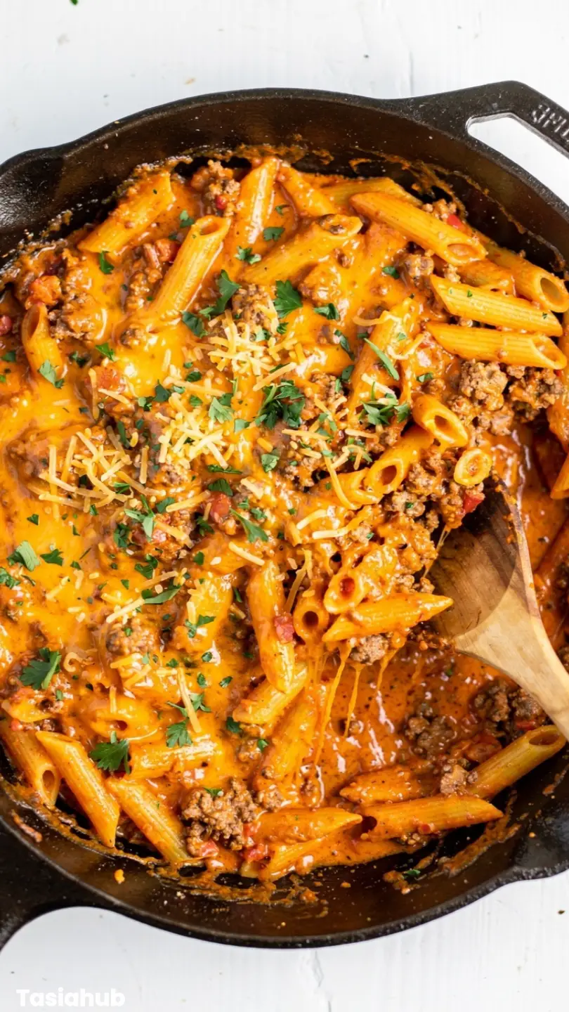 Creamy Rotel Pasta With Ground Beef