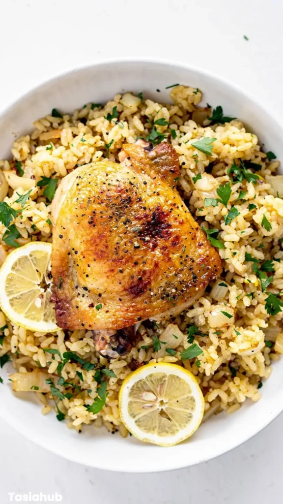 Greek Chicken And Lemon Rice One Pot recipe
