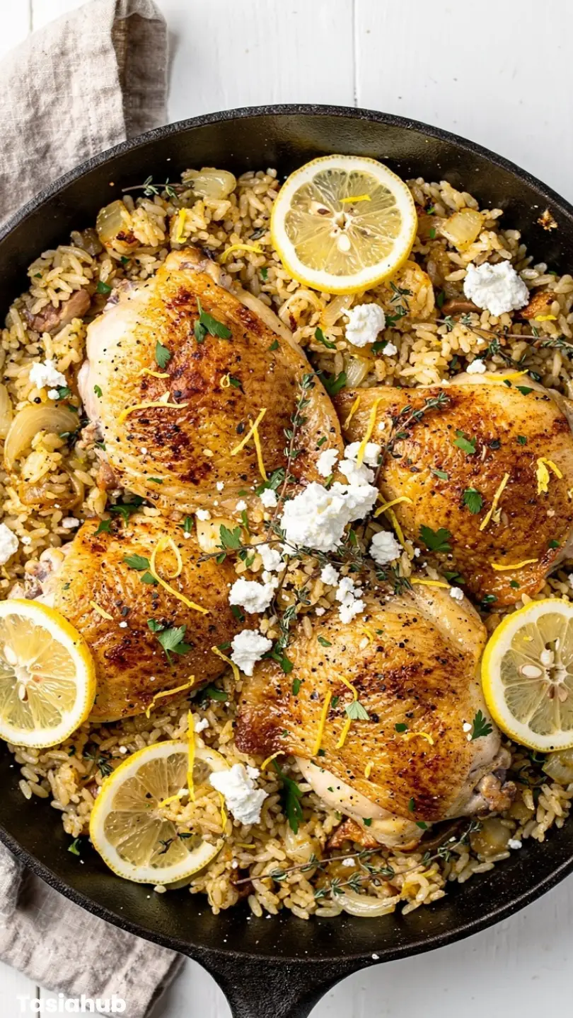 Greek Chicken And Lemon Rice One Pot