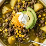 Green Chili Stew With Ground Beef bowl