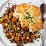 Ground Beef Cobbler dish