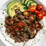 Ground Beef Cottage Cheese Bowl dish