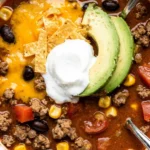 Ground Beef Enchilada Soup dish