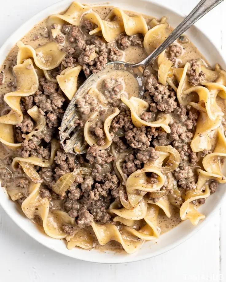Ground Beef Stroganoff with Cream of Mushroom Soup