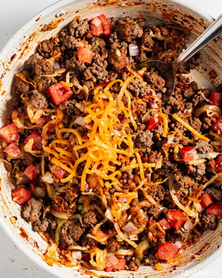 Ground Beef Taco Cabbage Skillet dish