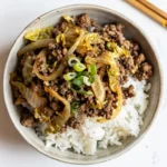 Mongolian Ground Beef And Cabbage dish