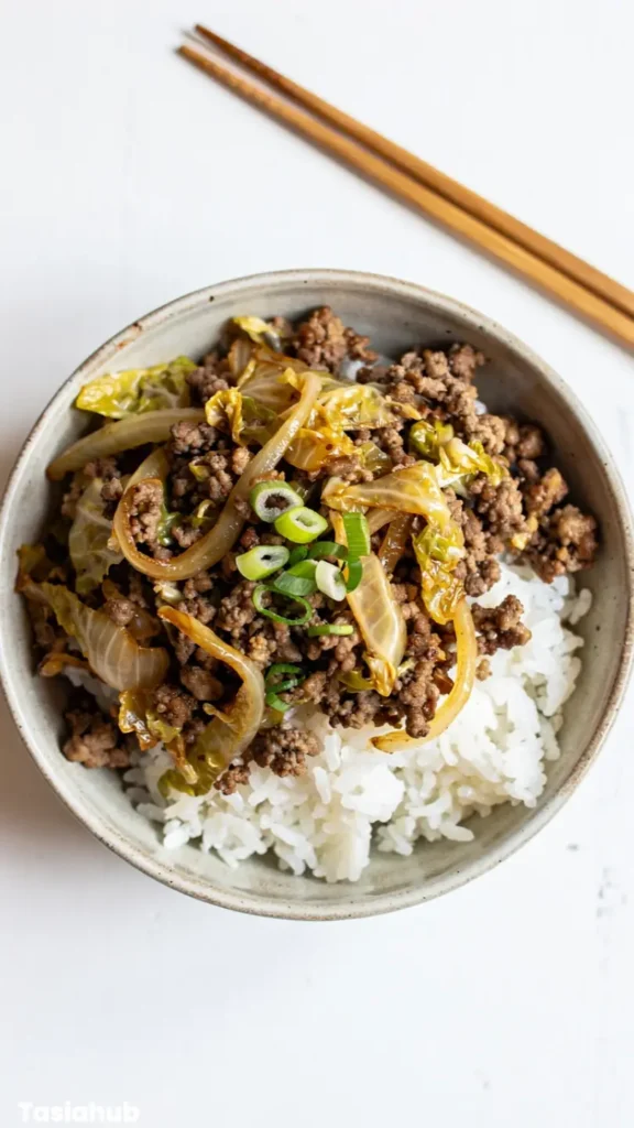 Mongolian Ground Beef And Cabbage recipe