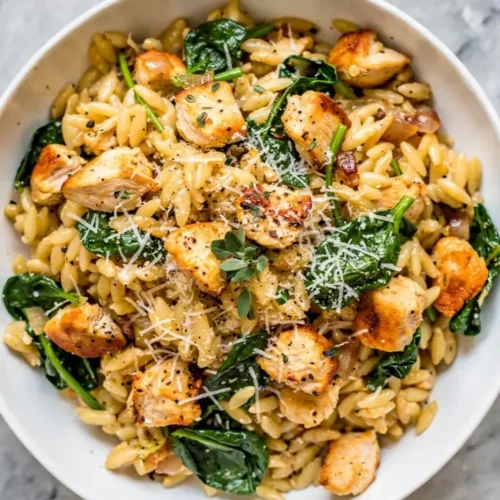 One Pot Chicken And Orzo bowl