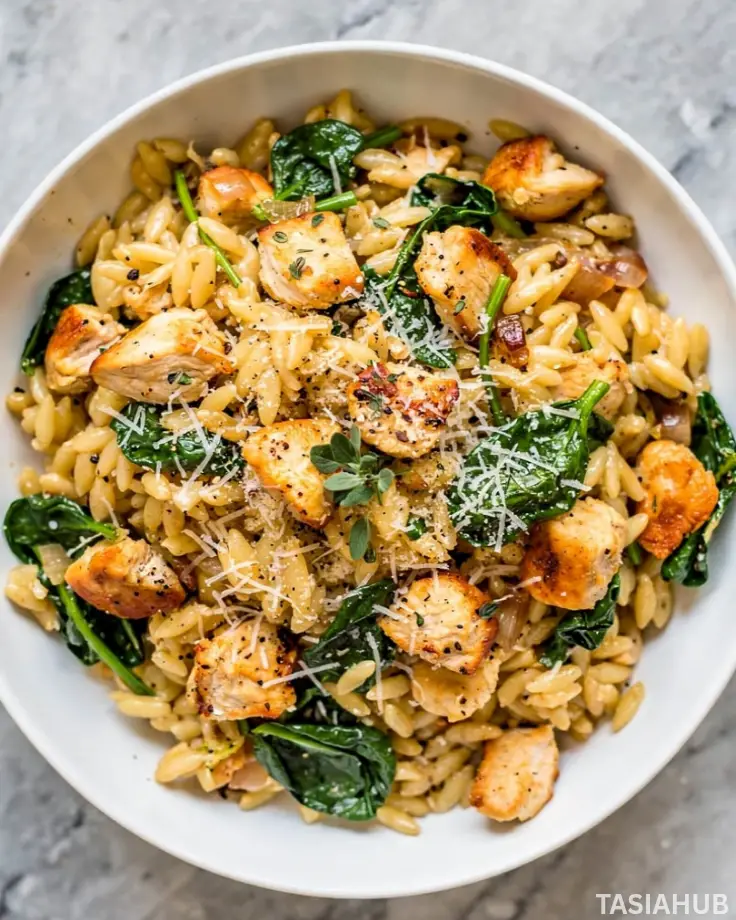 One Pot Chicken And Orzo bowl