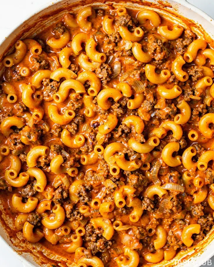 One Pot Chili Mac And Cheese dish