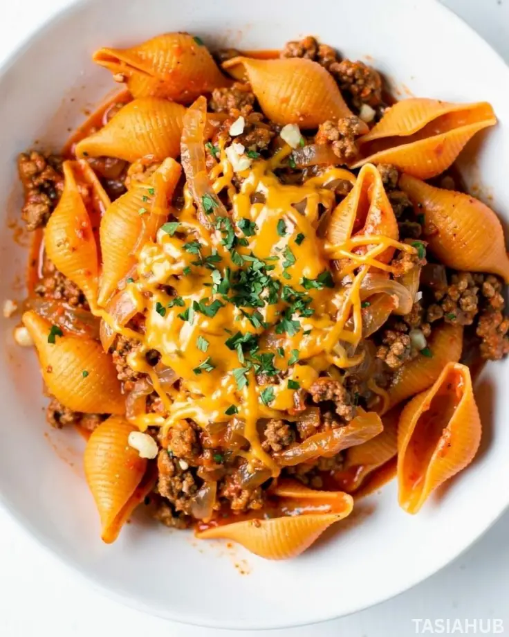 One Pot Creamy Beef And Shells dish