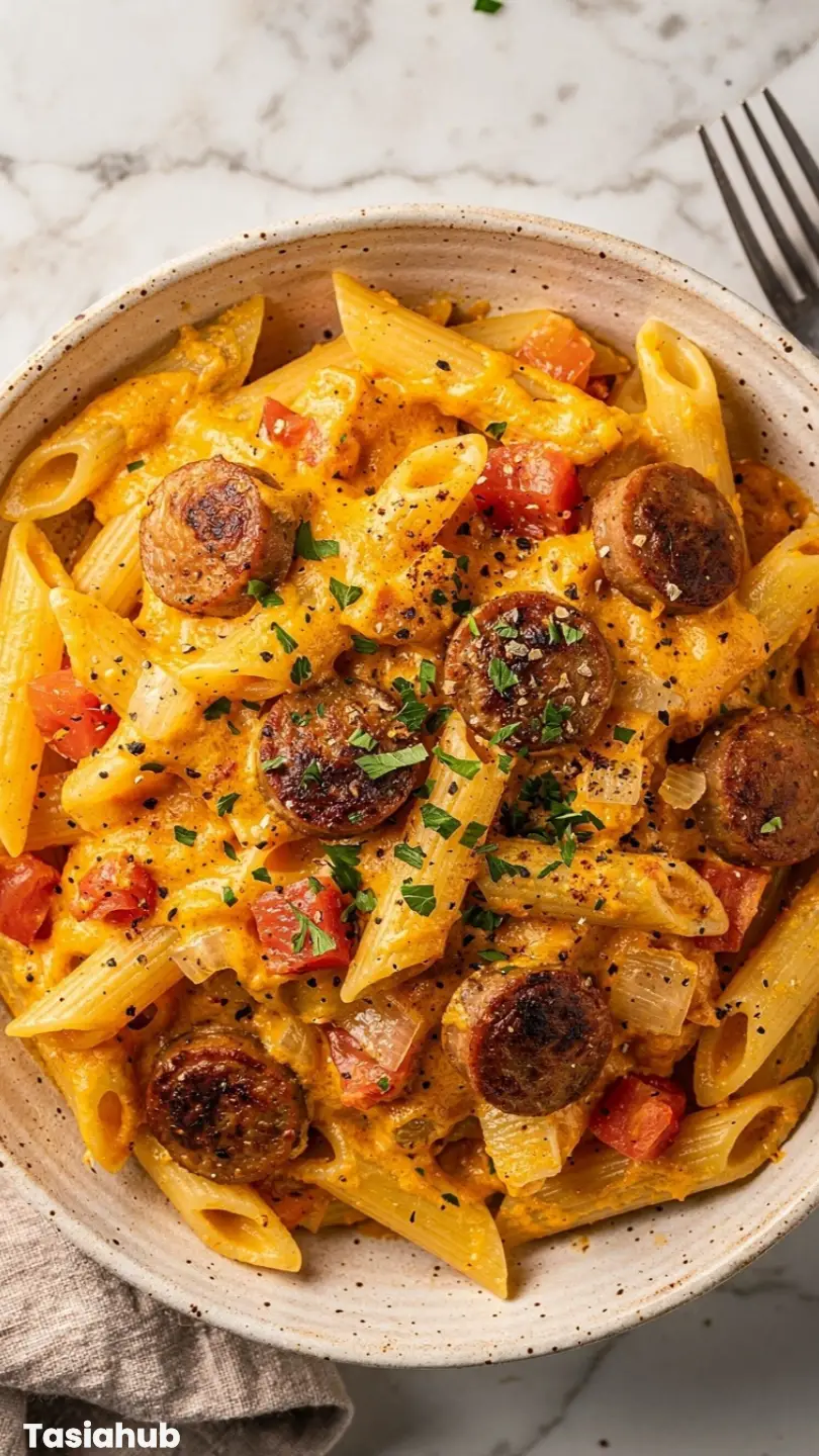 One Pot Smoked Sausage Pasta recipe