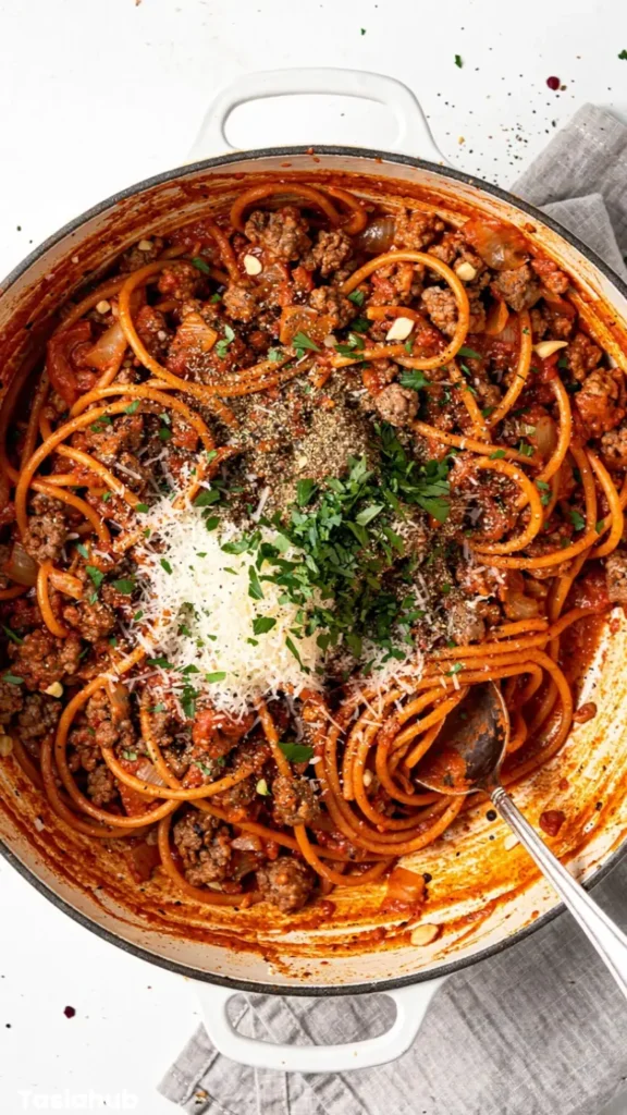 One Pot Spaghetti With Jar Sauce recipe