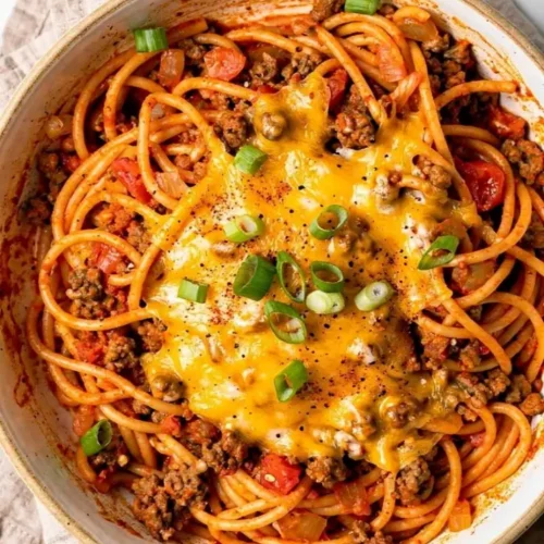 One Pot Taco Spaghetti