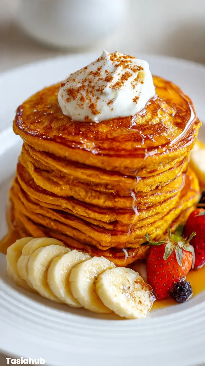 Pumpkin Cottage Cheese Pancakes