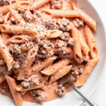 Vodka Sauce Pasta With Ground Beef dish