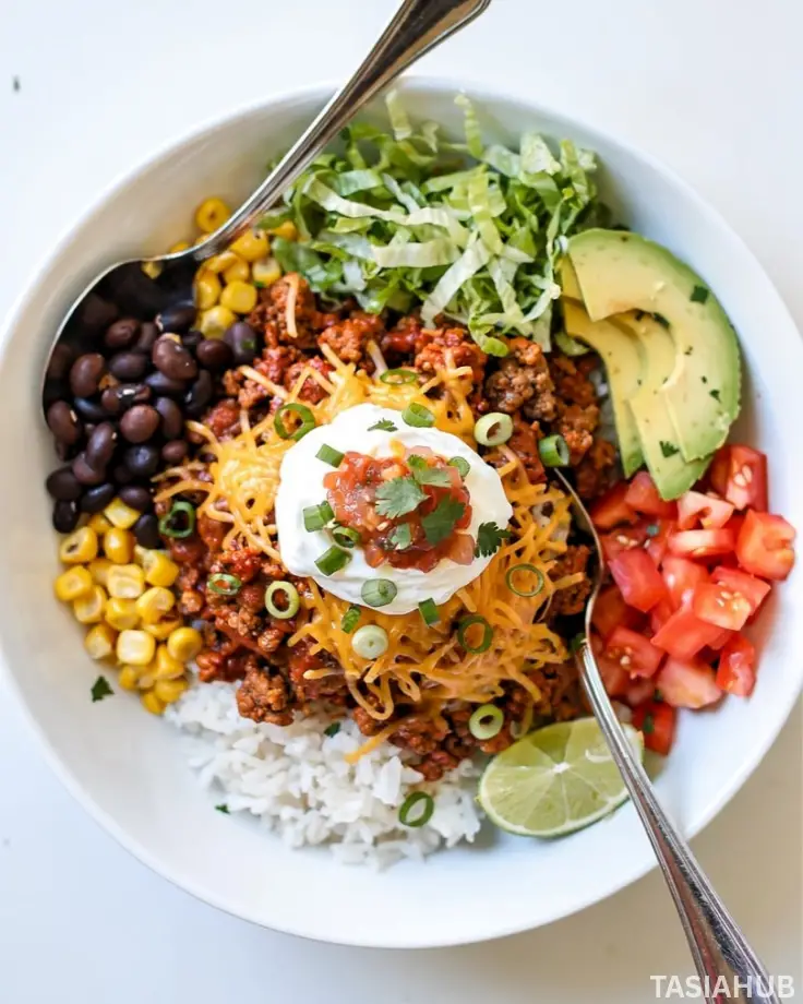 ground beef Taco Rice Bowls
