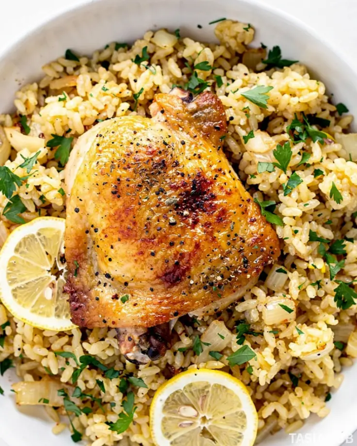 one pot Greek Chicken And Lemon Rice