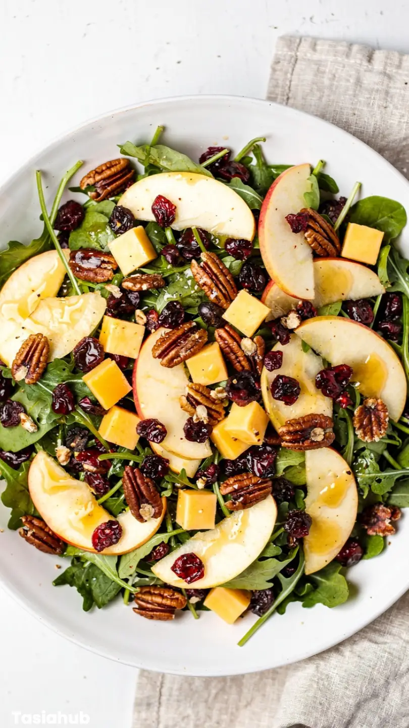 Fall Apple Salad With Cheddar And Candied Pecan